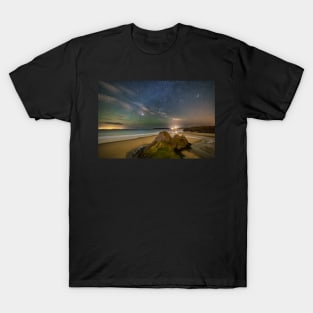 Three Cliffs Bay, Gower at Night with Sirius T-Shirt